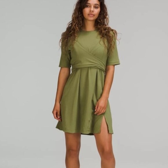 Lululemon Cotton Wrap-Front T-Shirt Dress - Picture 1 of 5